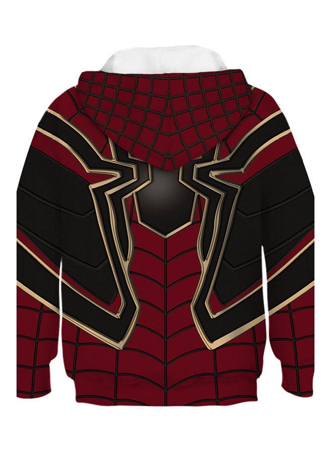 Cartoon 3D Digital Printing Long Sleeve Hooded Sweatshirt Multicolored