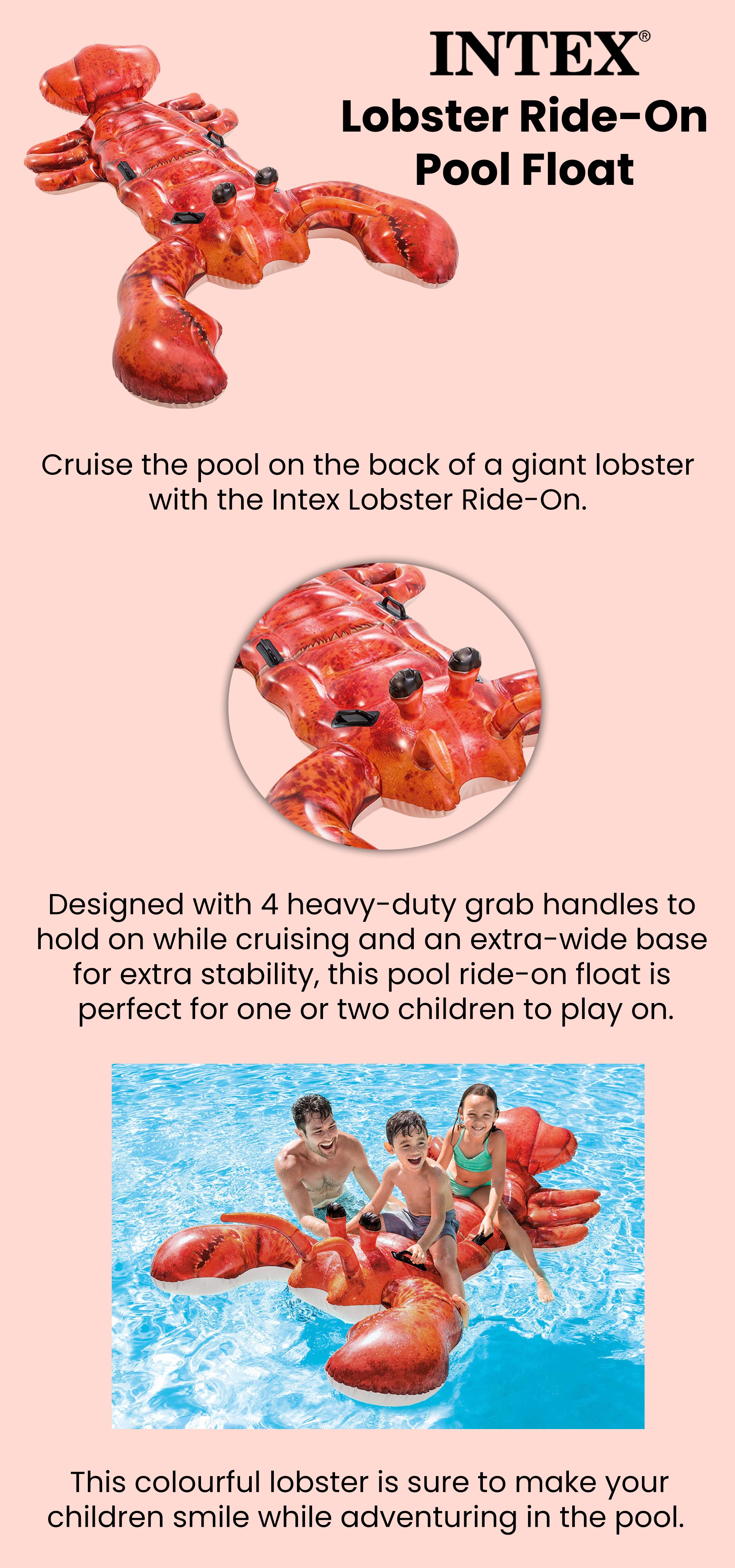 Lobster Ride On Pool Float 57533EP 85x54inch