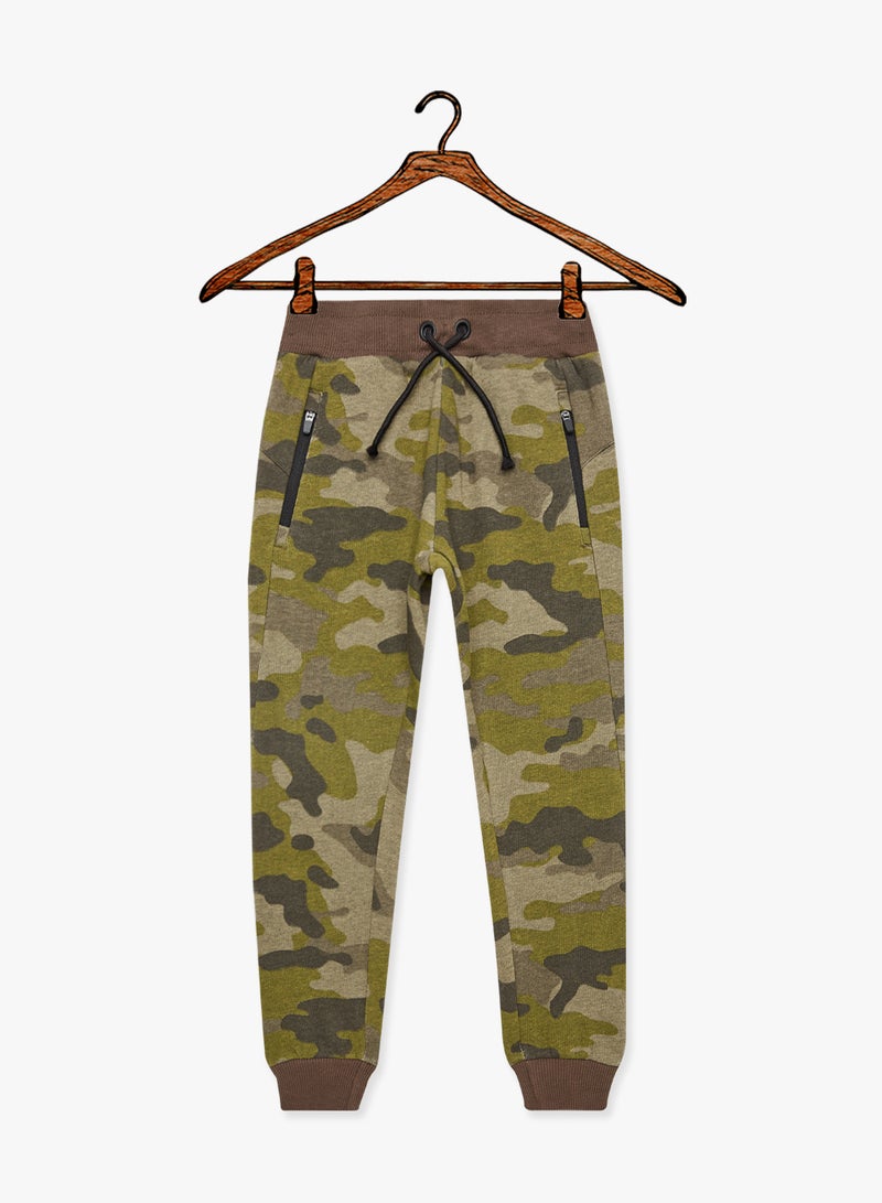 Boys Camo Sweatpants Green