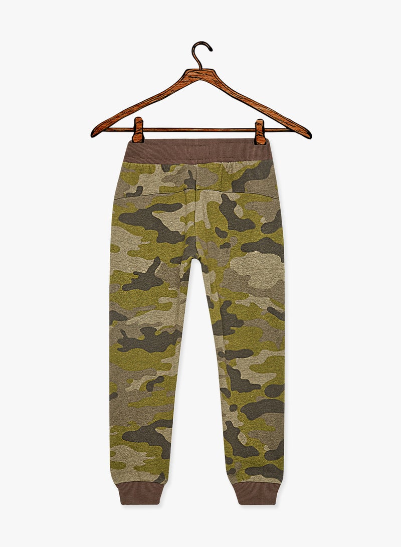 Boys Camo Sweatpants Green