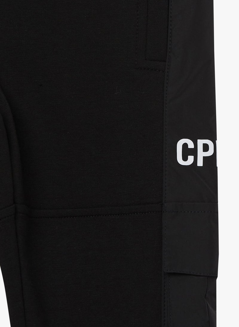 Boys Text Printed Sweatpants Black