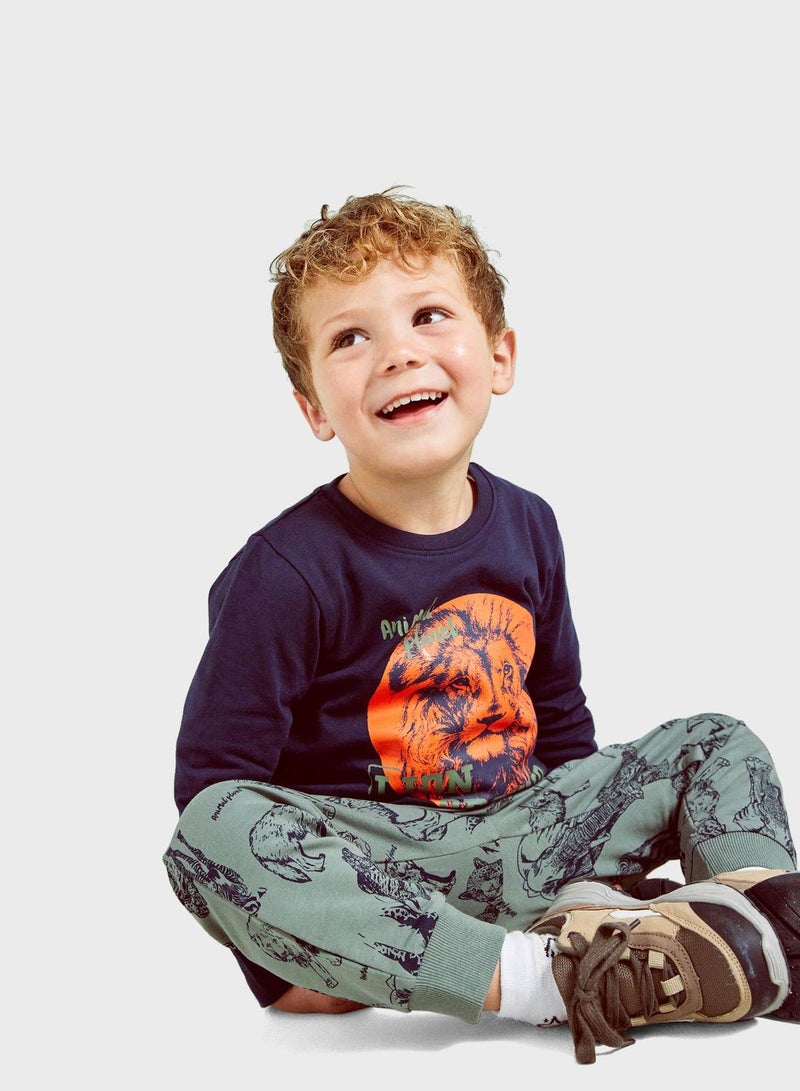 Kids Animals Print Sweatpants