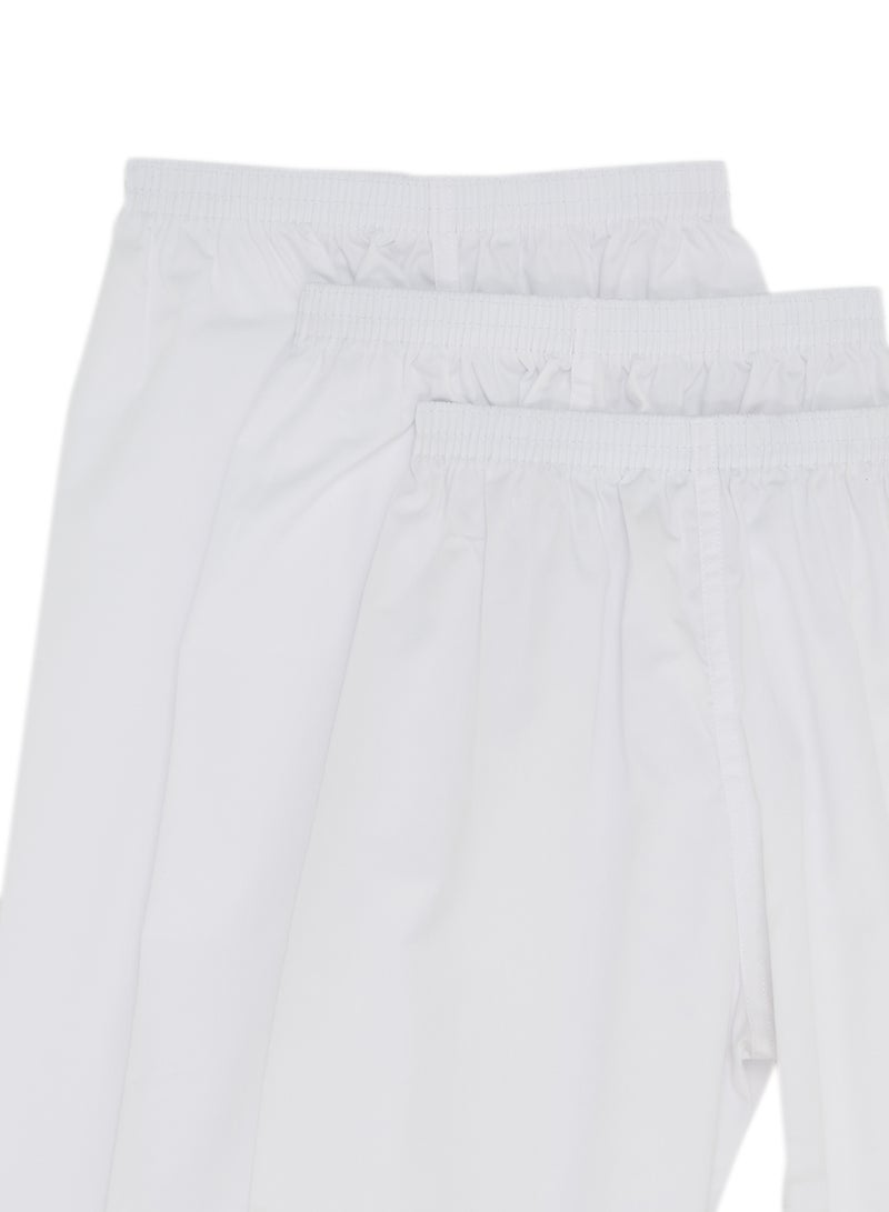 3-Piece Long Sarwal Pants White