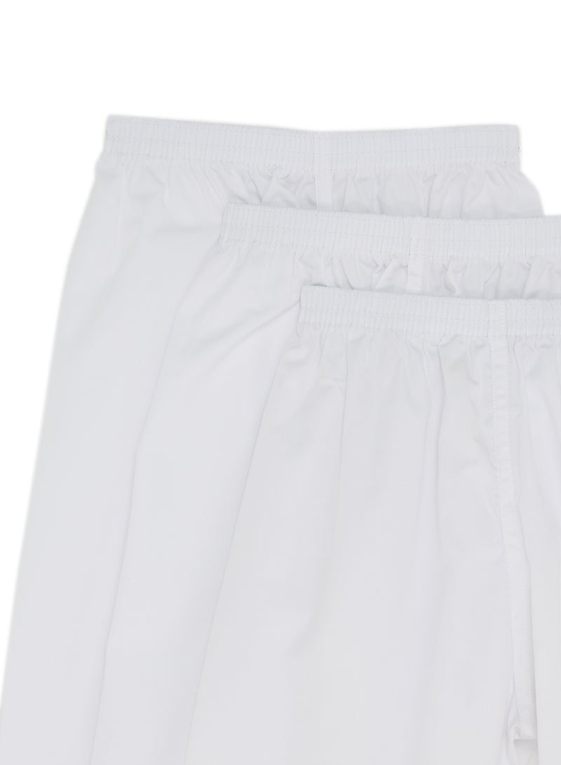 3-Piece Long Sarwal Pants White