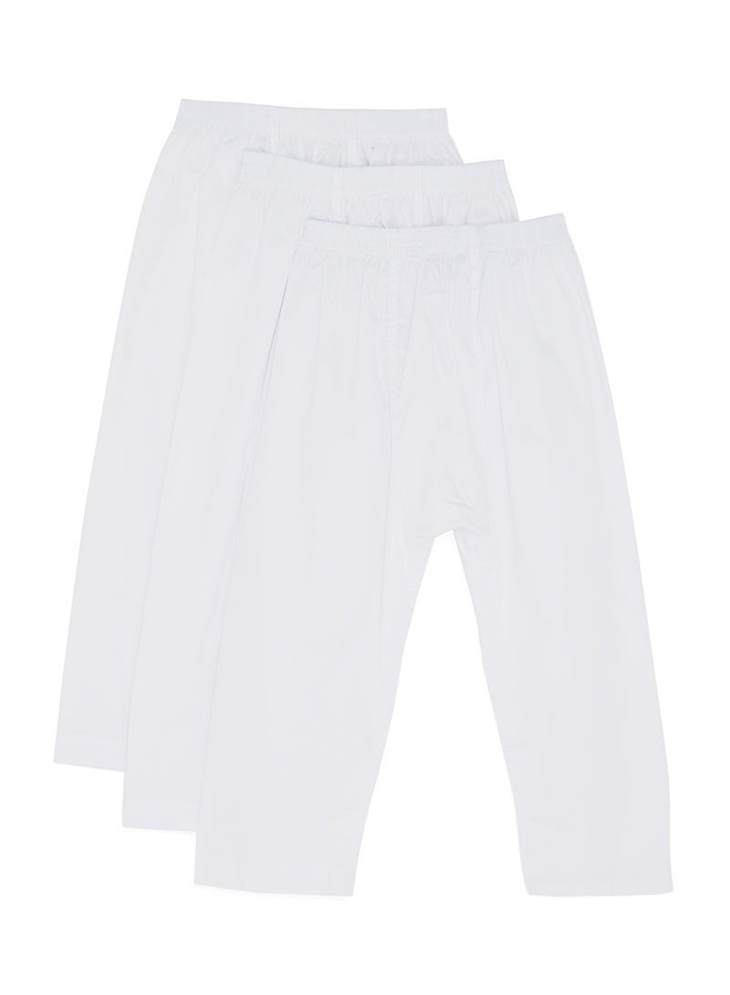 3-Piece Long Sarwal Pants White