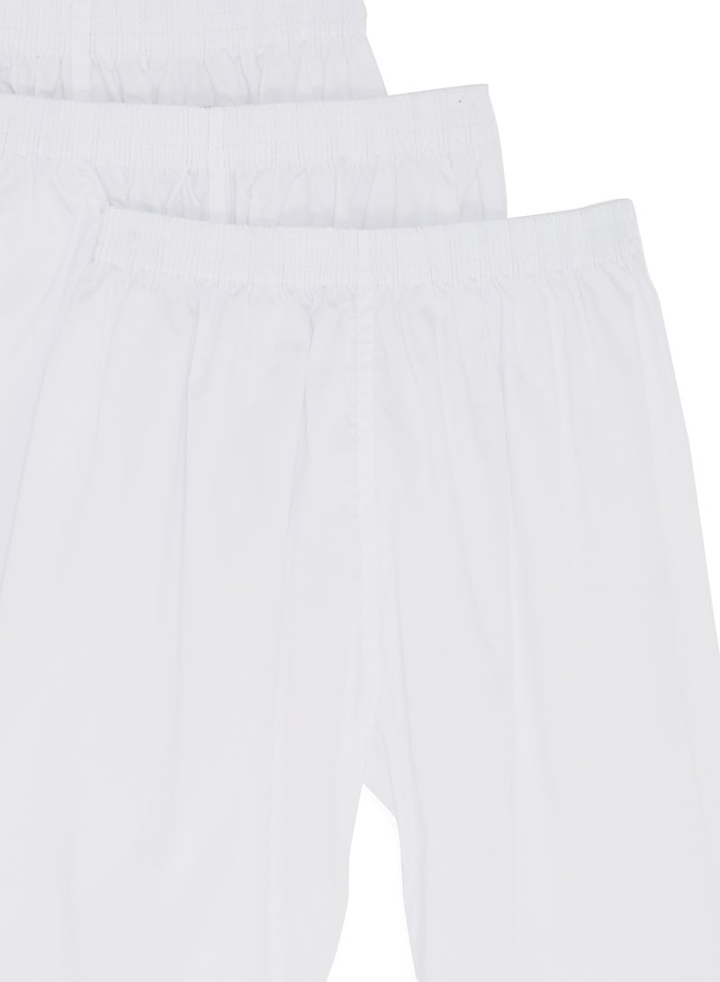 3-Piece Long Sarwal Pants White