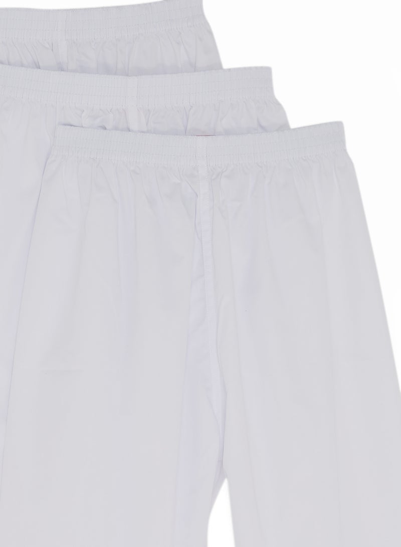 3-Piece Long Sarwal Pants White