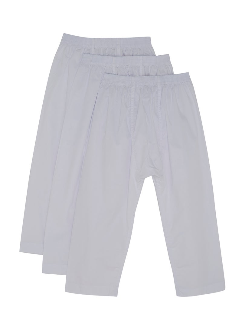 3-Piece Long Sarwal Pants White