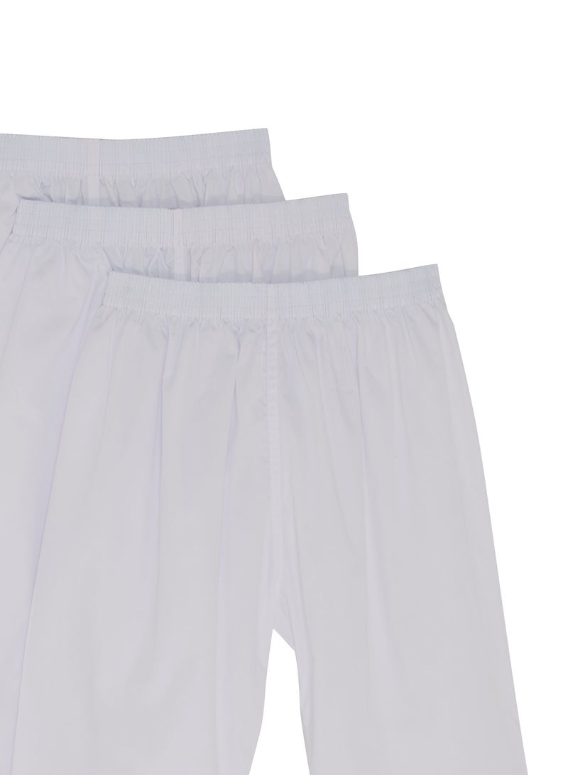 3-Piece Long Sarwal Pants White