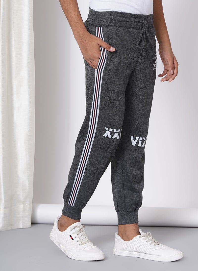 Boys Casual Fashion Track Pants Dark Grey