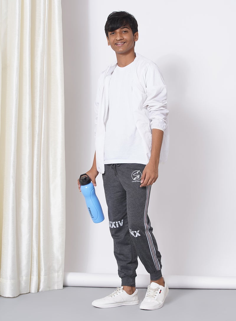 Boys Casual Fashion Track Pants Dark Grey