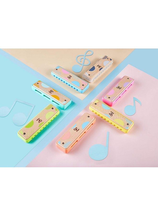Blues Harmonica ; 10 Hole Wooden Musical Instrument Toy For Kids Bluegreen (E8916)