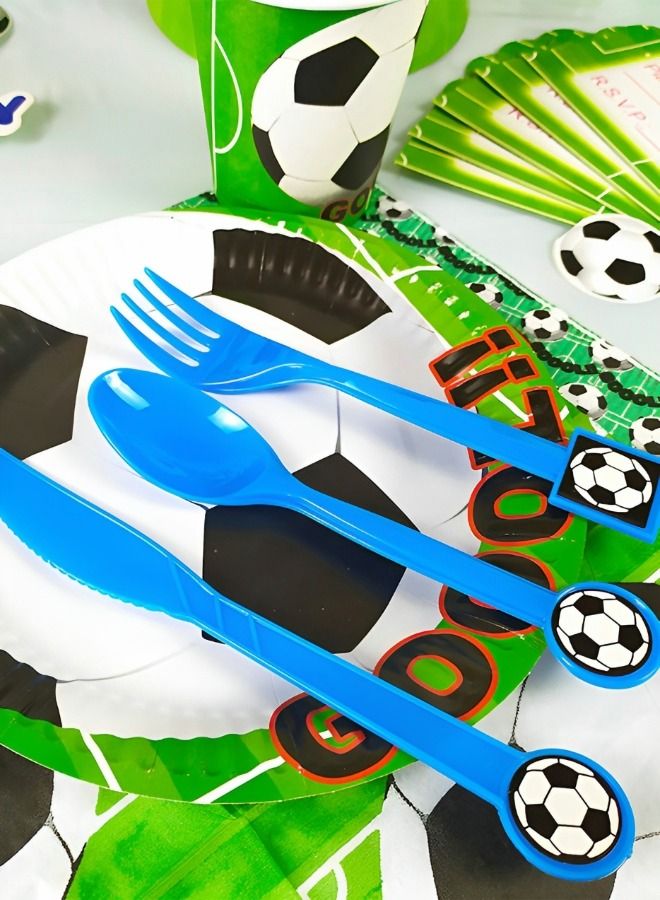 Soccer Theme Party Supplies for Kids,Football Scored the Goal Party Props Favor Table Decorations, Banner Paper Plates Napkins Cups Tablecloth Tableware Sports Set for 10 Guests,Party Decorations