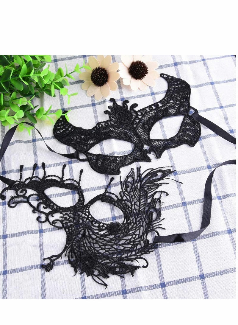 Masquerade Masks 42 Pcs Lace Mask Women Party Ball Venetian for Carnival,  Black