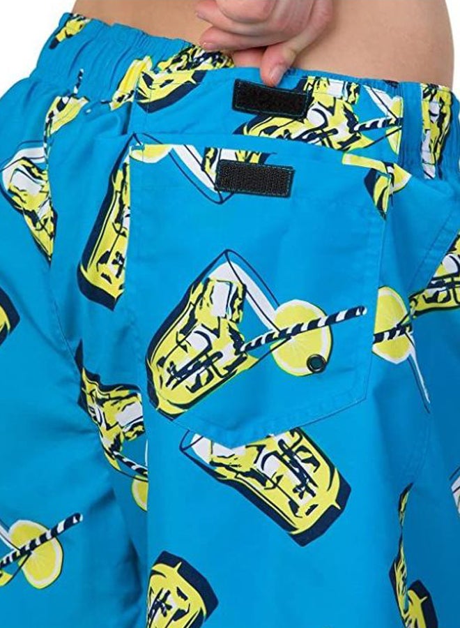 Fluo Fizz Printed Leisure Swim Shorts Windsor Blue/Empire Yellow