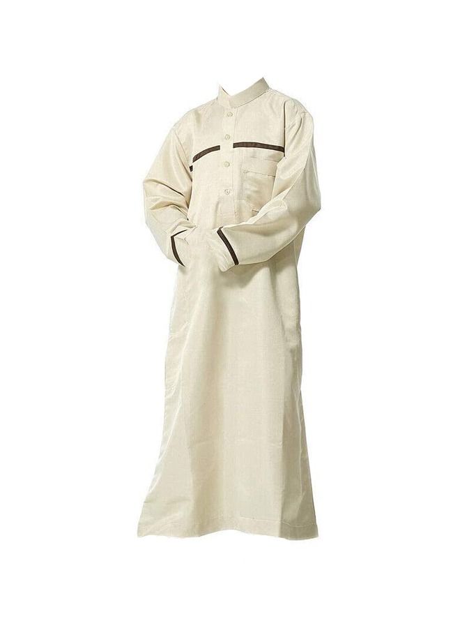 Arab Boy Robe Thobe Jubba Abaya Long Sleeve Kaftan