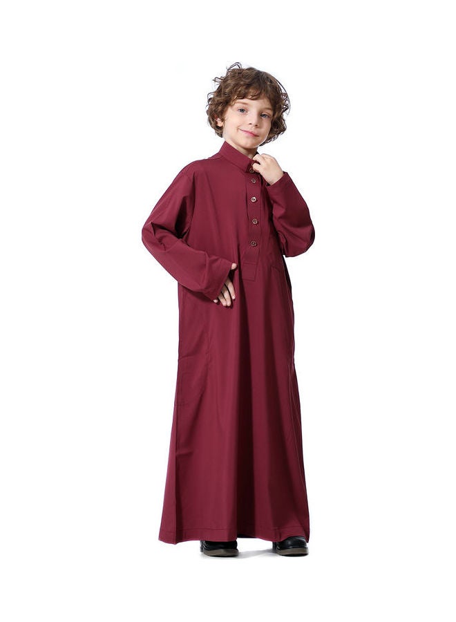 Long Sleeve Casual Kurta Red