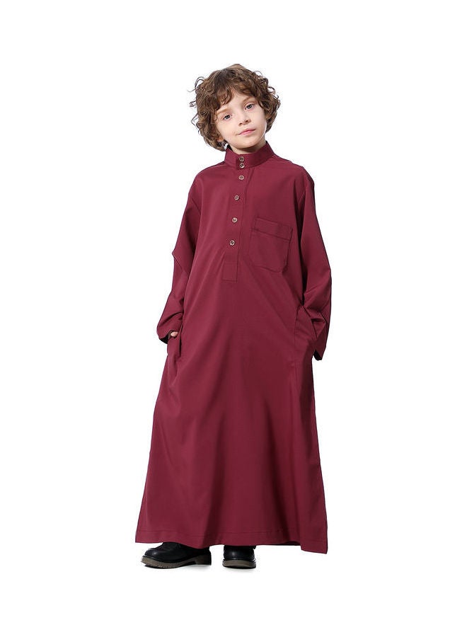 Long Sleeve Casual Kurta Red