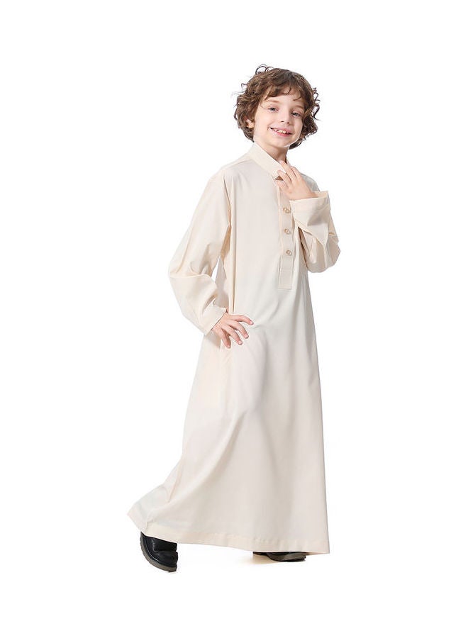 Long Sleeve Casual Kurta Beige