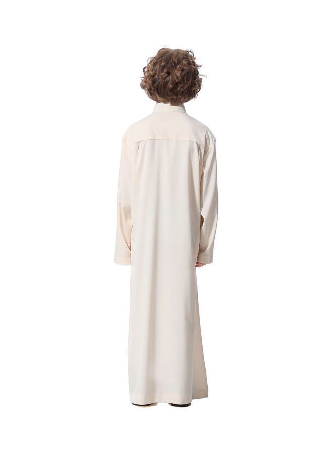 Long Sleeve Casual Kurta Beige