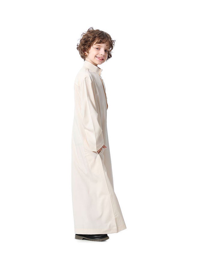 Long Sleeve Casual Kurta Beige