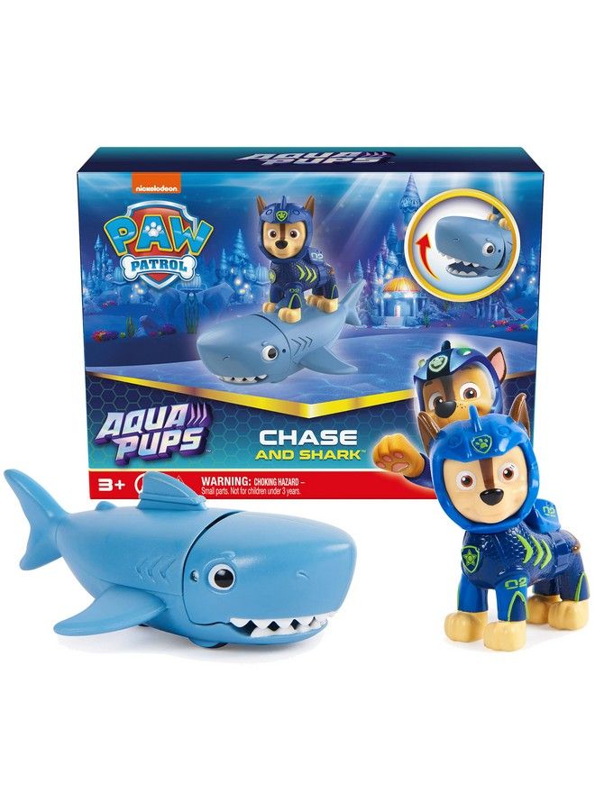 Aqua Pups Chase And Shark Action Figures Set Kids Toys For Ages 3 And Up