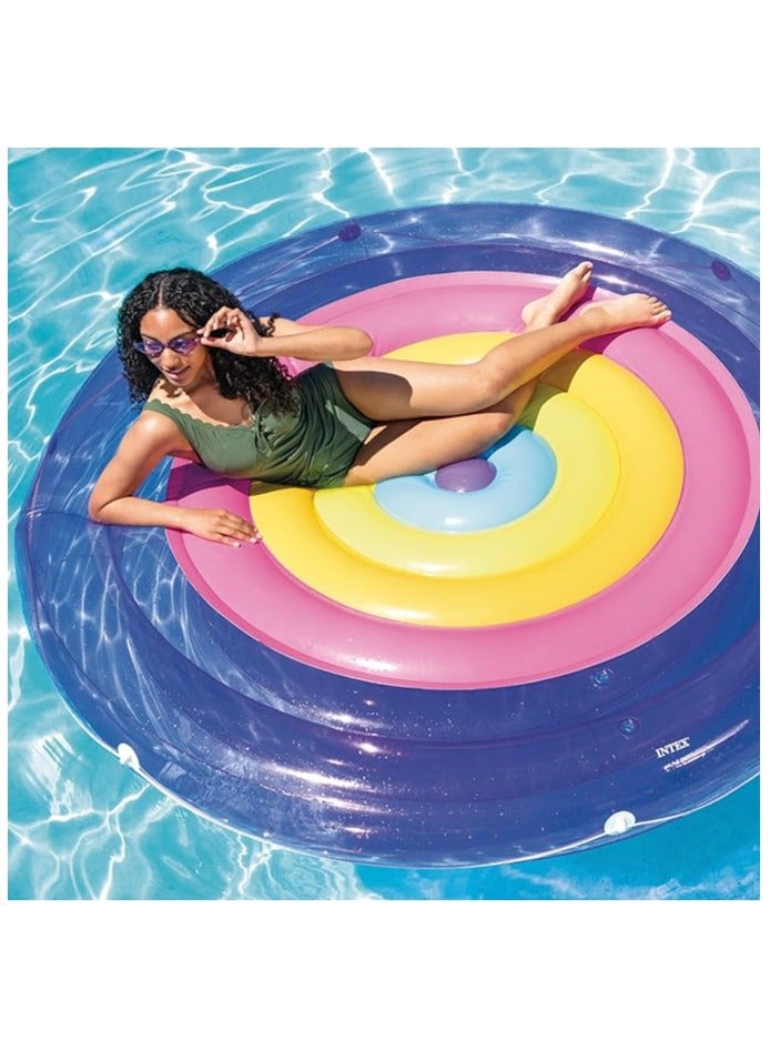 Rainbow Fiesta Island: Multi-color PVC Adult Float - 2.01m x 24cm