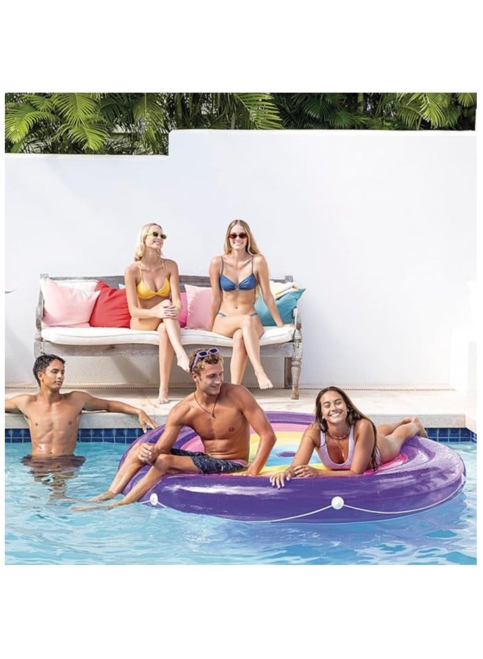 Rainbow Fiesta Island: Multi-color PVC Adult Float - 2.01m x 24cm