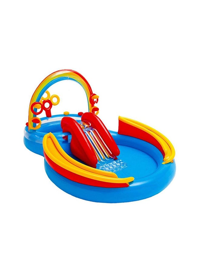 Attractive Design Rainbow Slide Kids Play Inflatable Ring Center Swimming Pool 40.6x40.6x14cm