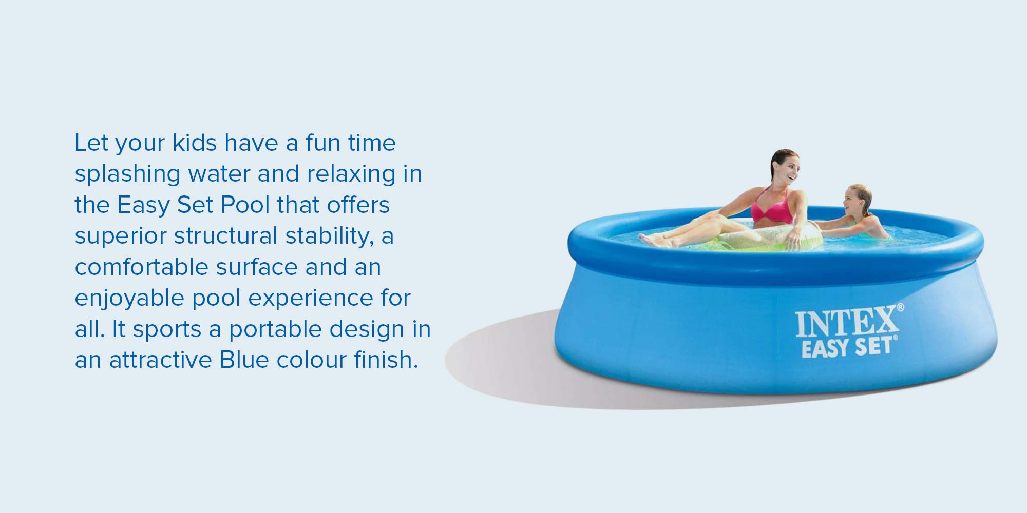 Superior Strength And Longer Durability Easy Swimming Pool Set For Kids - Blue 305x76cm