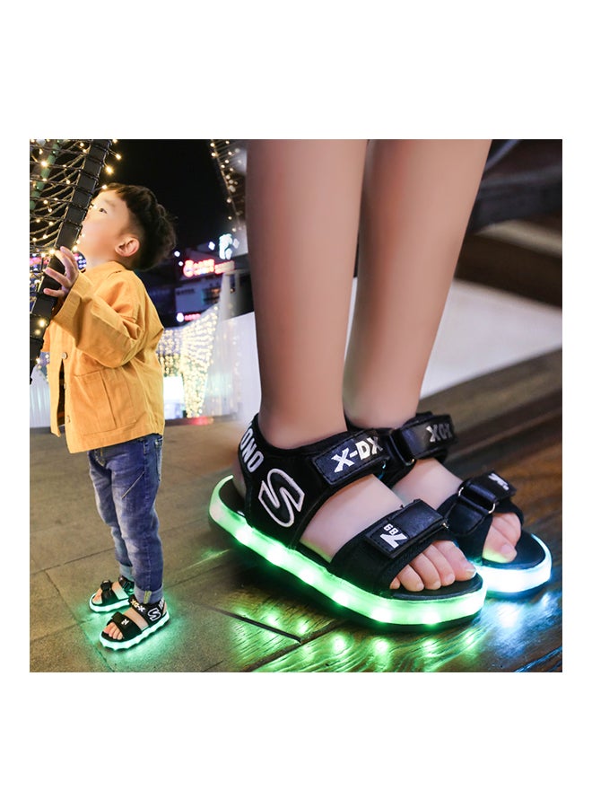 LED Flashing Lights Low Top Sneakers Black