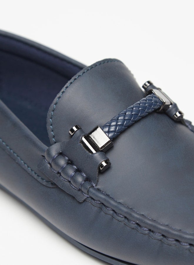 Boy's Solid Slip-On Loafers With Rope Detail Ramadan Collection