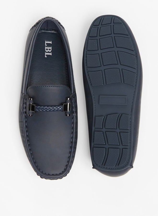 Boy's Solid Slip-On Loafers With Rope Detail Ramadan Collection