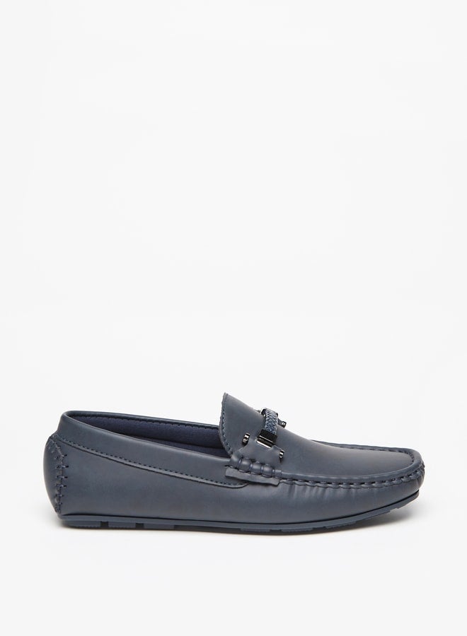 Boy's Solid Slip-On Loafers With Rope Detail Ramadan Collection