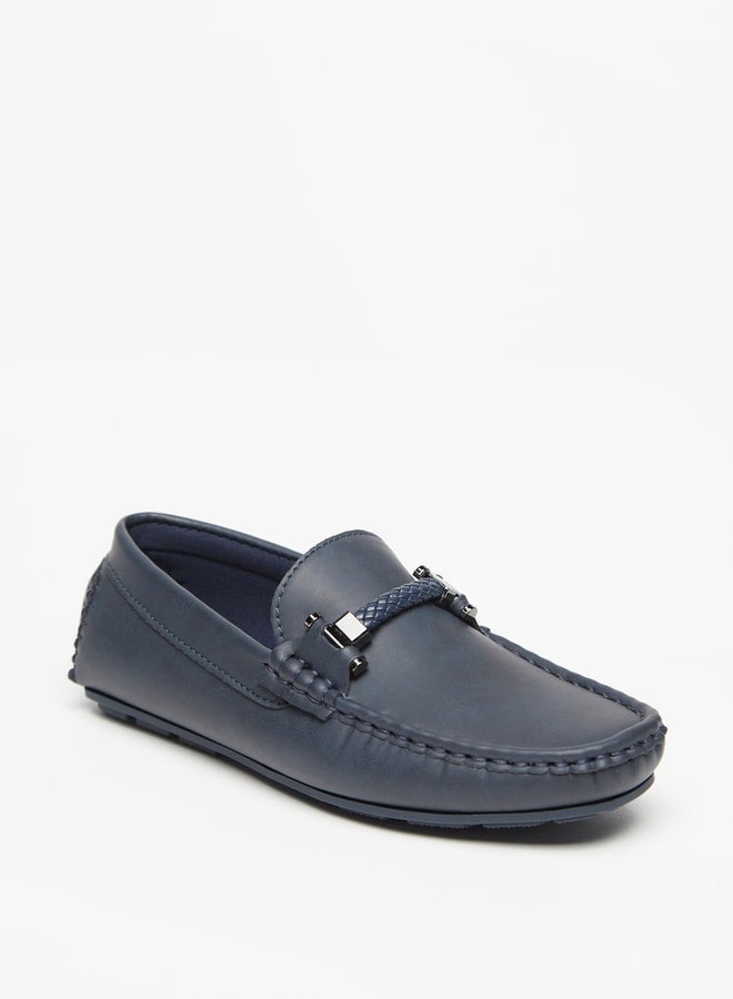 Boy's Solid Slip-On Loafers With Rope Detail Ramadan Collection