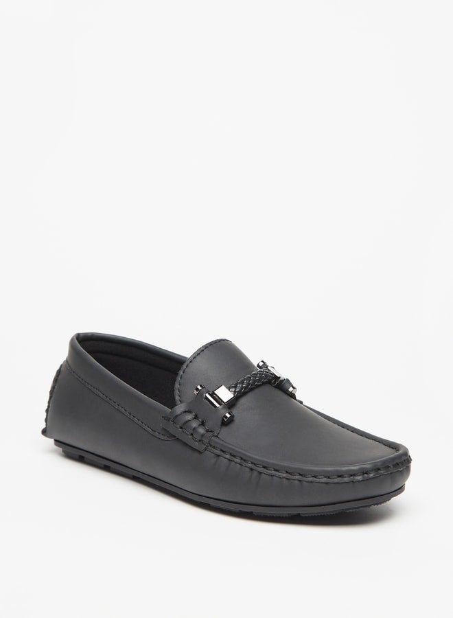 Boy's Solid Slip-On Loafers With Rope Detail Ramadan Collection