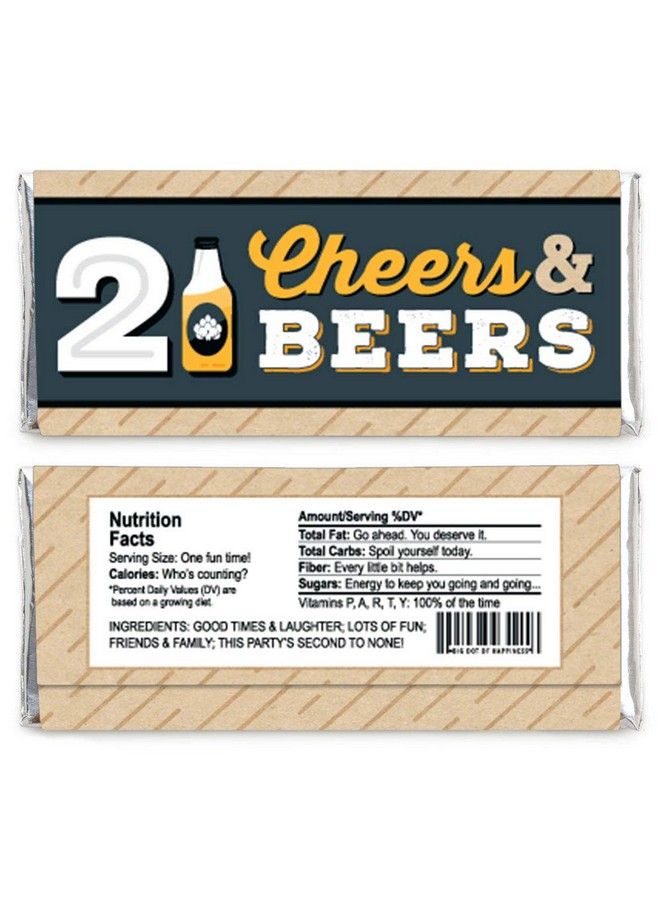 Cheers And Beers To 21 Years Candy Bar Wrapper 21St Birthday Party Favors Set Of 24