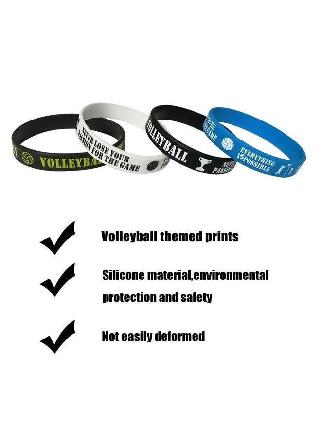 24 Pcs Volleyball Motivational Rubber Bracelets Sports/Volleyball Party Favors Supplies Decorations Gifts Prize Silicone Wristbands