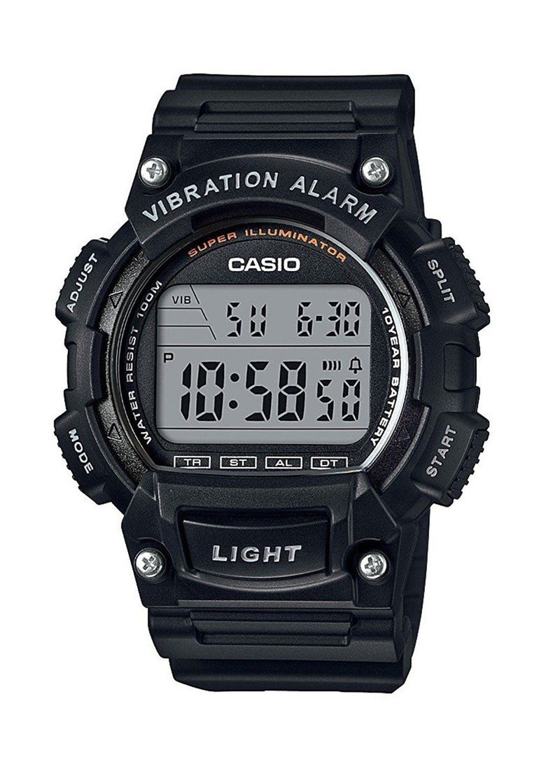 Boys' Resin Digital Quartz Watch W-736H-1AVDF - 47 mm - Black