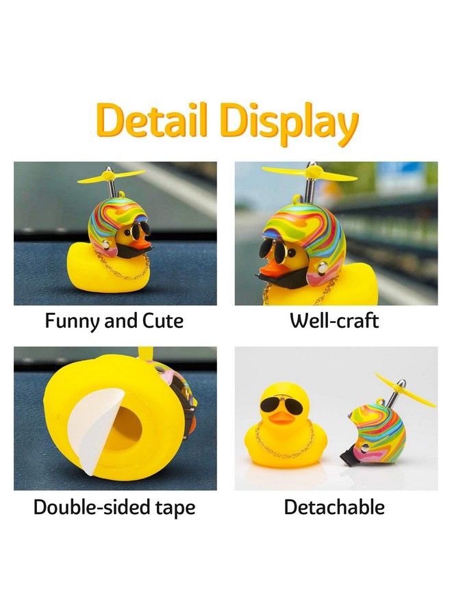 Rubber Duck Car Decorations Cute Yellow Duck Car Dashboard Ornaments With Propeller