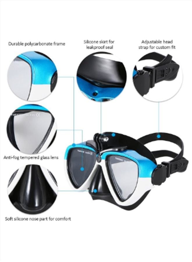 Snorkel Set,Panoramic Wide View,Anti-Fog Scuba Diving Mask,Professional Snorkeling Gear