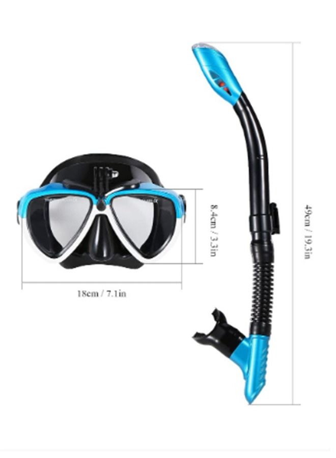 Snorkel Set,Panoramic Wide View,Anti-Fog Scuba Diving Mask,Professional Snorkeling Gear