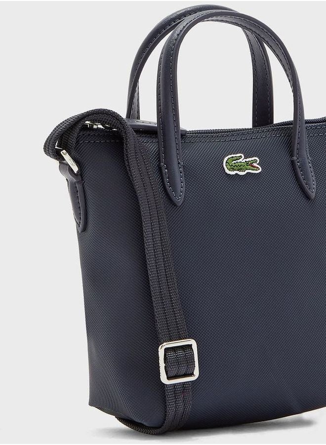 Extra Small Top Handle Belted Crossbody Blue