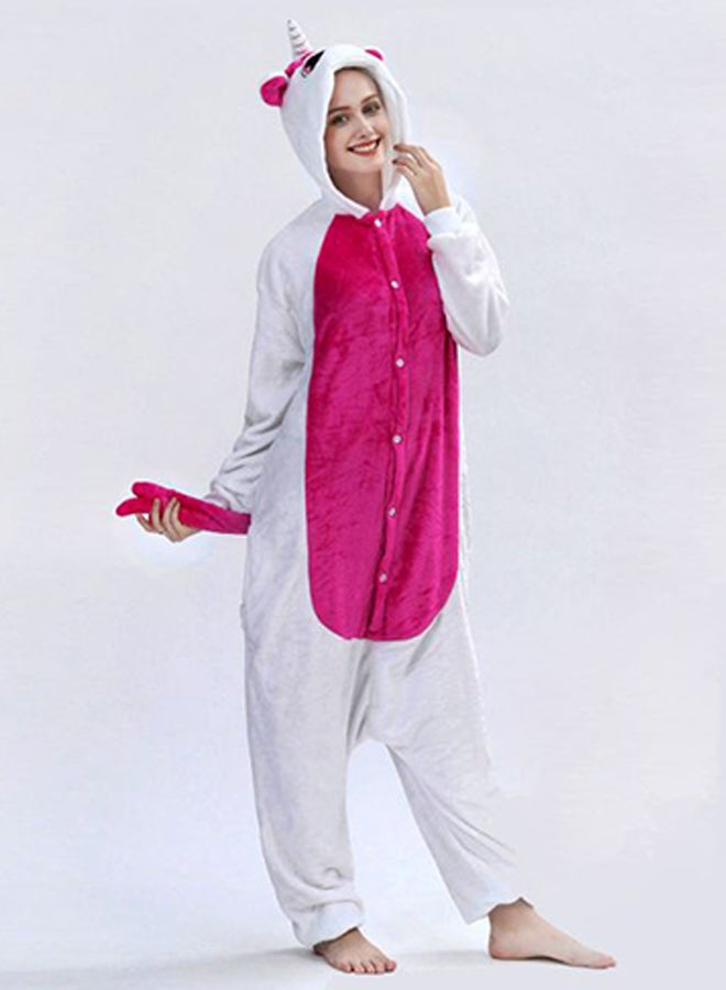 Unicorn Themed Onesie Rose Red