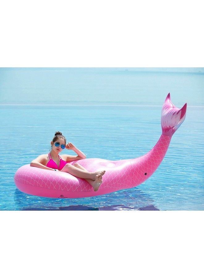 Giant Inflatable Mermaid Tail Pool Float With Fast Valves Summer Beach Swimming Pool Party Lounge Raft Decorations Toys For Adults Kids (Pink)
