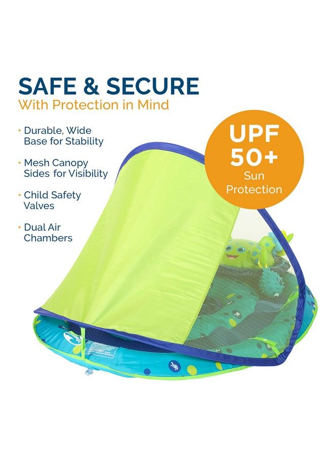 Baby Spring Float Activity Center With Adjustable Canopy And Upf Sun Protection Green Octopus