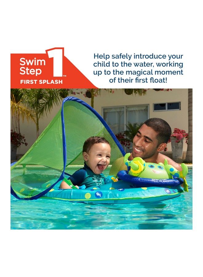 Baby Spring Float Activity Center With Adjustable Canopy And Upf Sun Protection Green Octopus