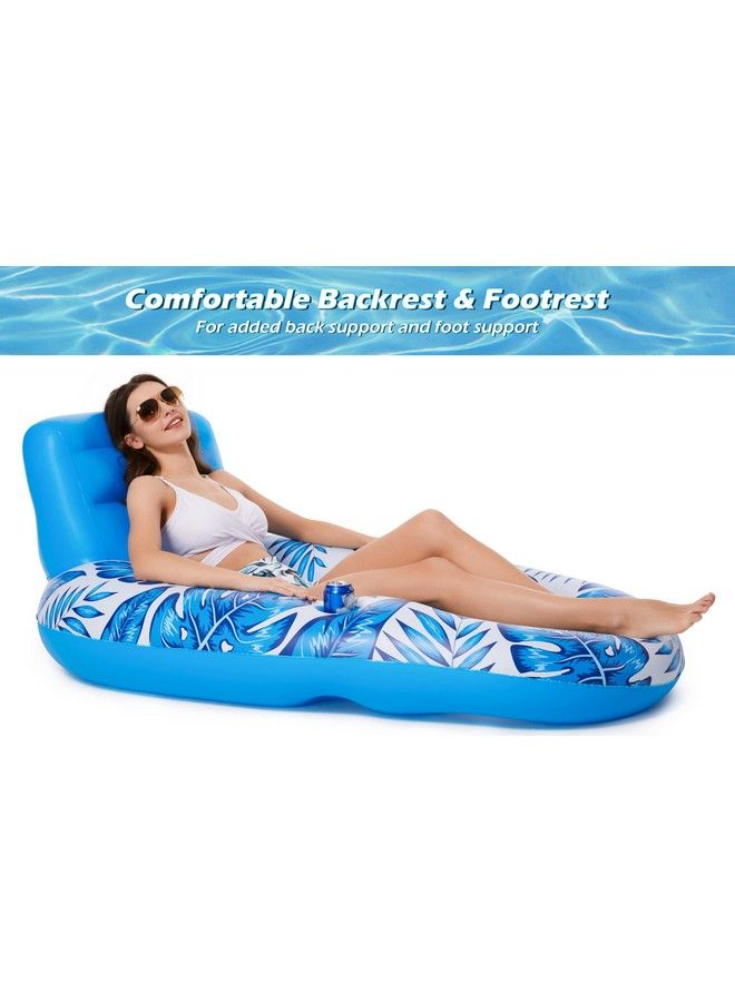 Inflatable Pool Float Adult Pool Floaties Lounger Floats Rafts Floating Chair Floats Water Floaty For Swimming Pool Lake Lounge Float With Cup Holders Beach Pool Party Toys For Adults Kids