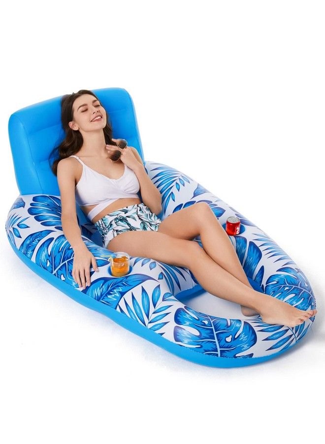 Inflatable Pool Float Adult Pool Floaties Lounger Floats Rafts Floating Chair Floats Water Floaty For Swimming Pool Lake Lounge Float With Cup Holders Beach Pool Party Toys For Adults Kids