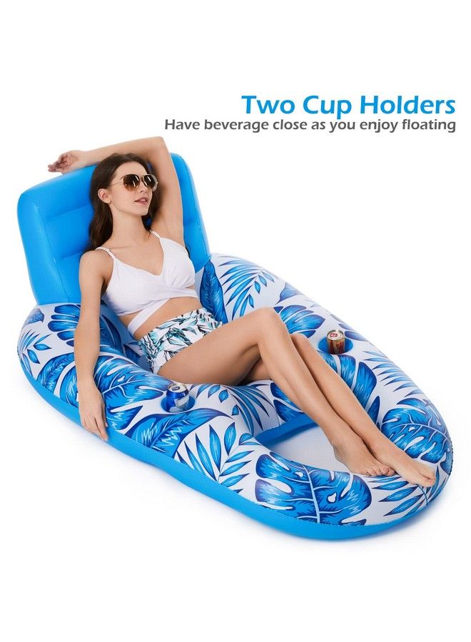 Inflatable Pool Float Adult Pool Floaties Lounger Floats Rafts Floating Chair Floats Water Floaty For Swimming Pool Lake Lounge Float With Cup Holders Beach Pool Party Toys For Adults Kids